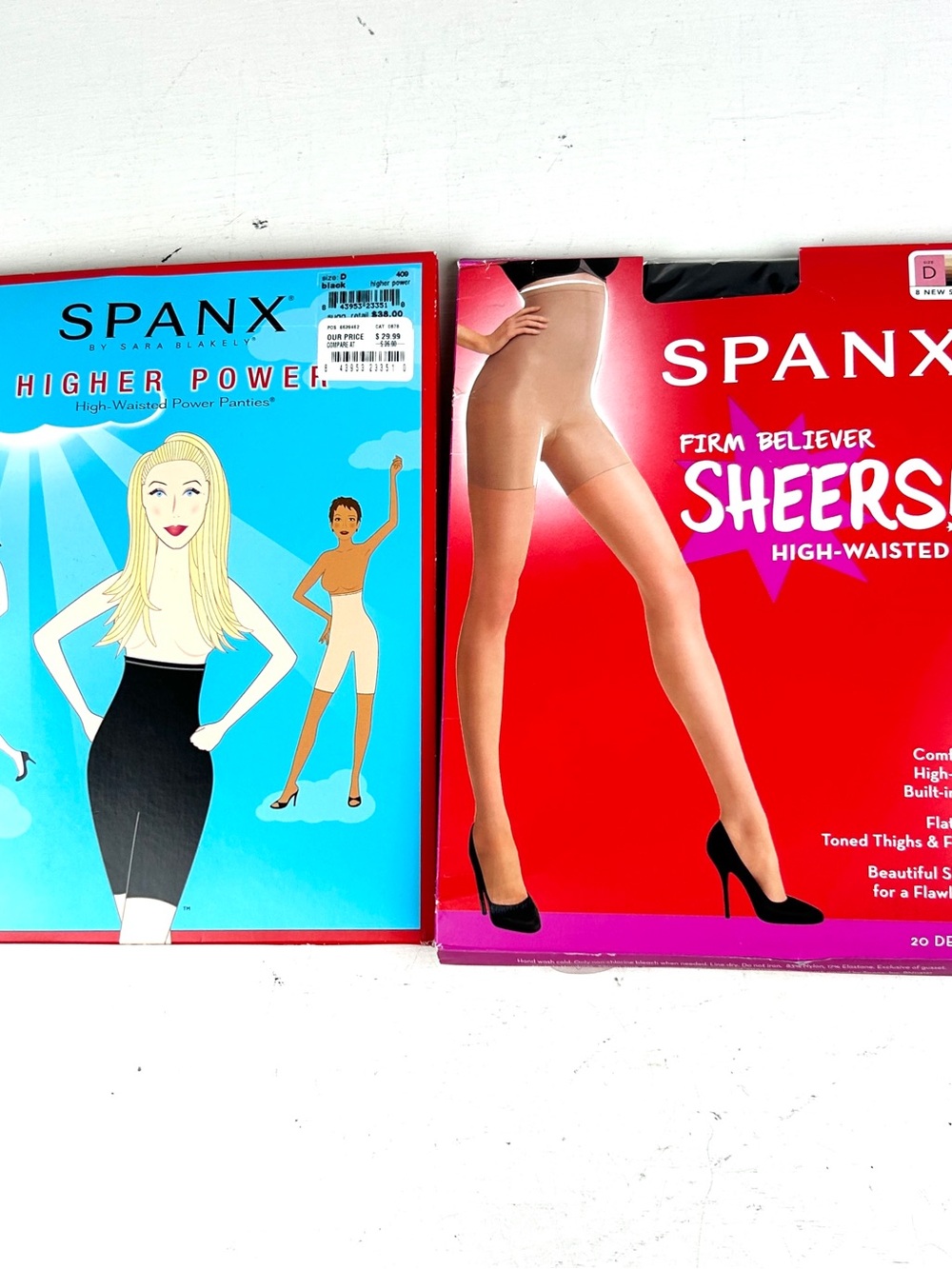 SPANX Higher Power & Firm Believer Sheers set of 2 in Packaging - Blue & Red